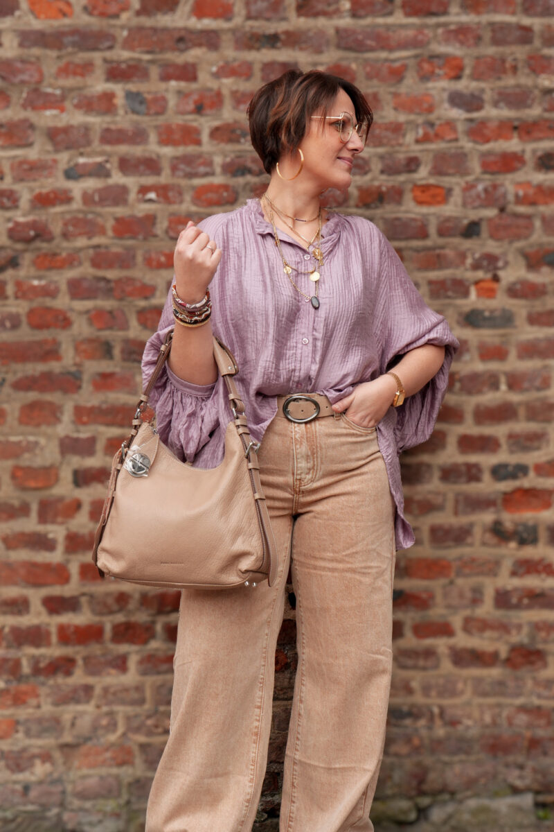 blouse texturee avec dos drape anna mauve 04