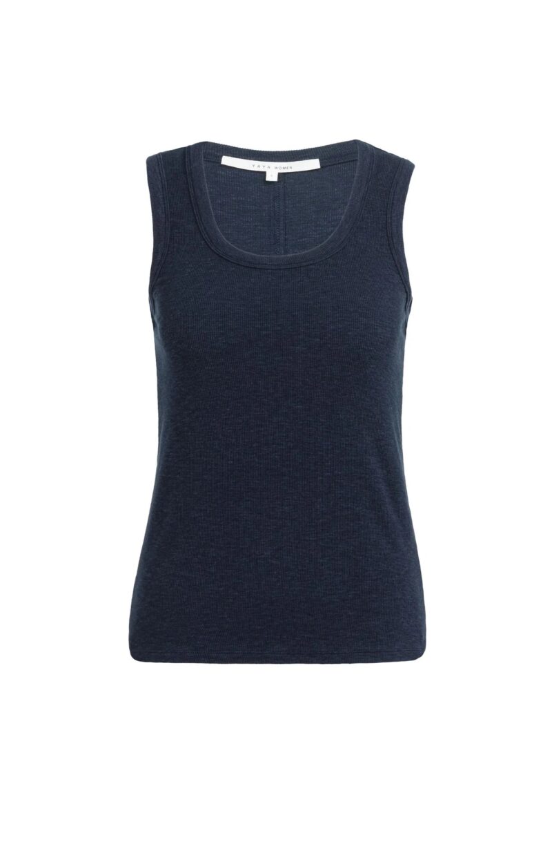 debardeur en maille cotelee col rond yaya marine 08