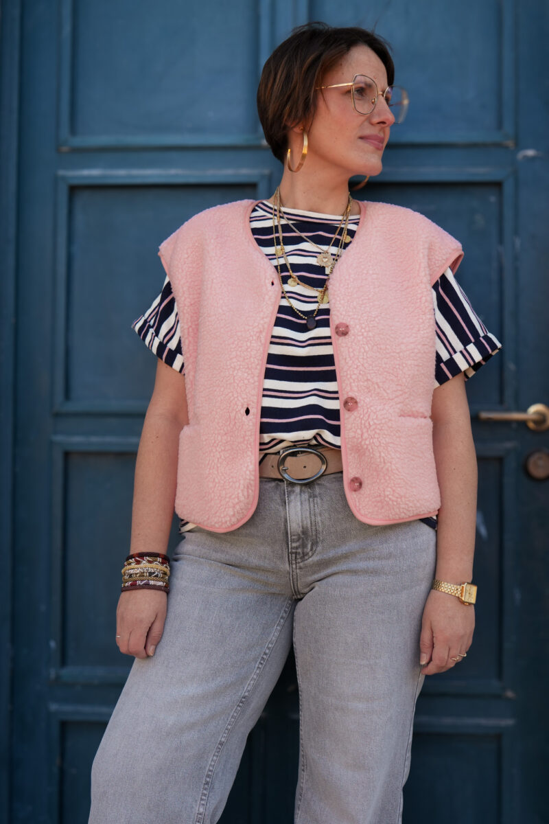 gilet sans manches teddy fred rose 05