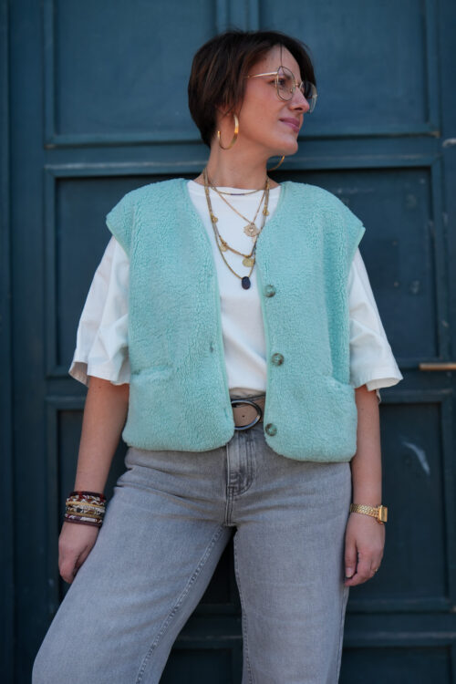 Gilet sans manches teddy - Fred - Vert