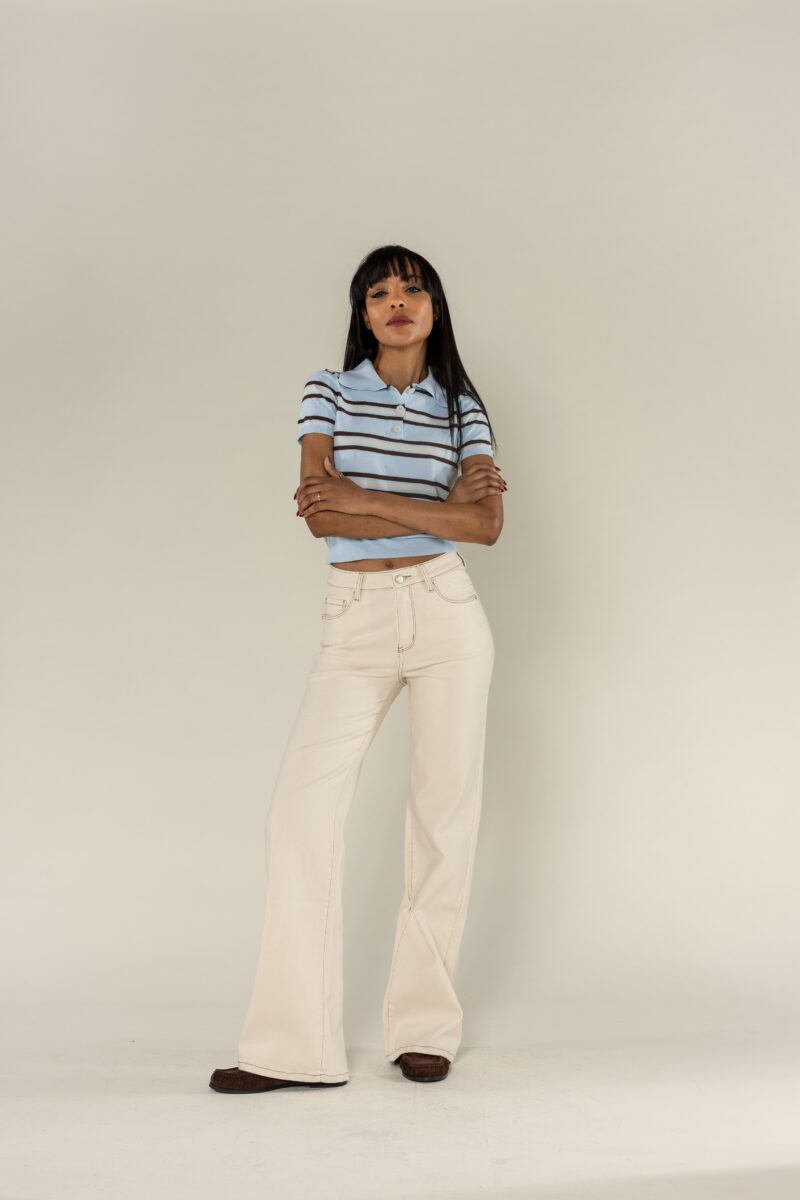 jeans flare kate beige naturel 01