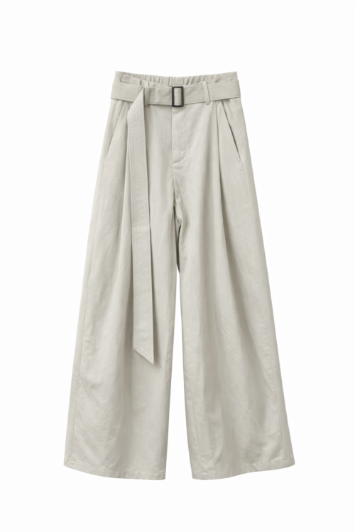 Pantalon avec poches et ceinture - Beige