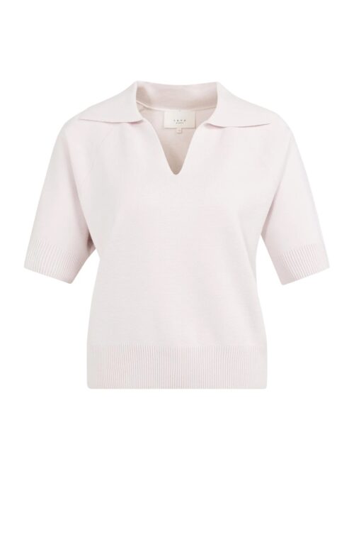 pull manches courtes en maille yaya gray lilac 04