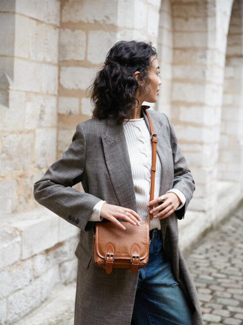 Sac bandoulière en cuir femme - Paul Marius - Loulou S - Naturel