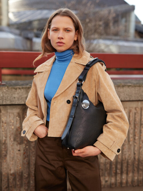 Sac en cuir femme - Paul Marius - Elliott Hobo - Noir