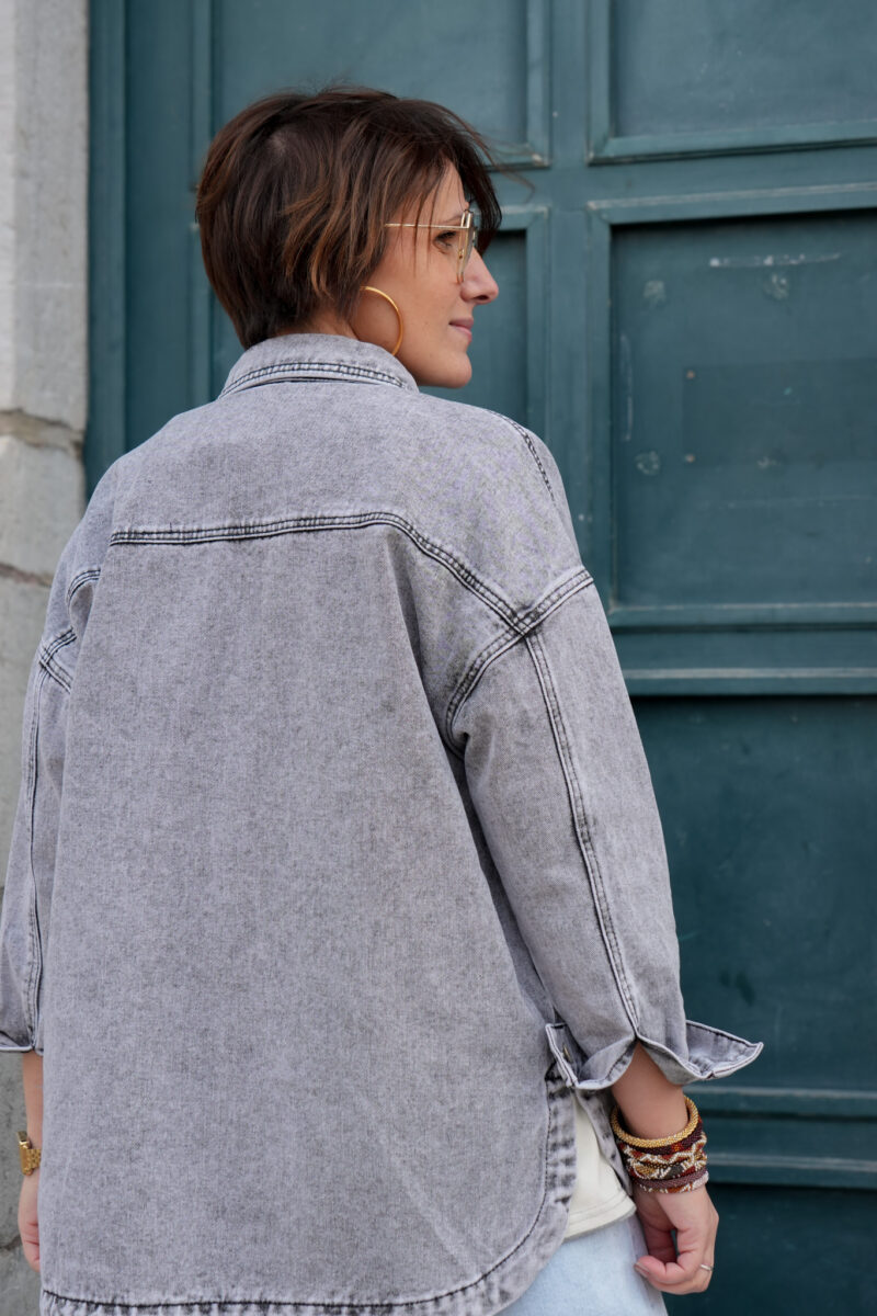 surchemise en jeans oversized max gris 07