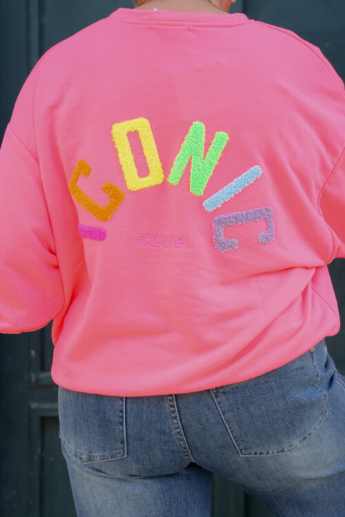 Sweat col rond manches longues - ICONIC multicolore - corail flash