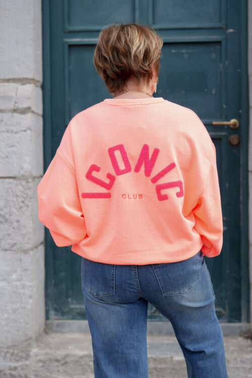 Sweat col rond manches longues - ICONIC - orange