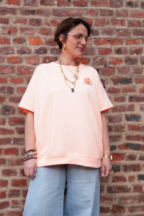 T-shirt manches courtes - Le soleil - Abricot