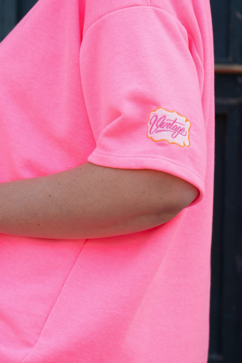 t shirt manches courtes vintage fuchsia 06