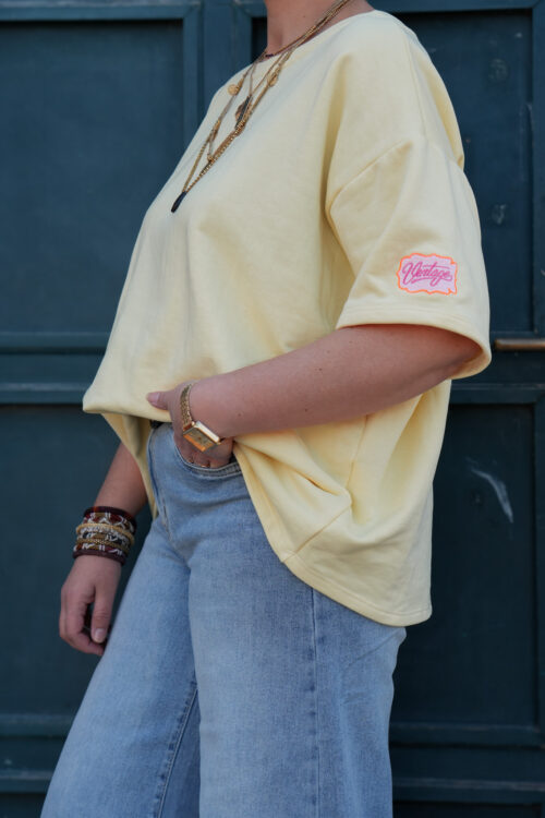 T-shirt manches courtes - Vintage - Jaune