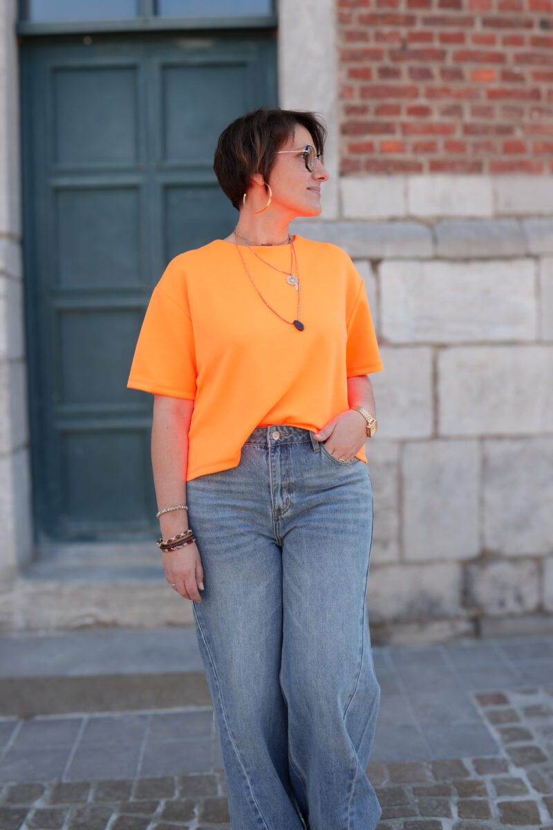 t shirt ultra doux joy orange fluo 04