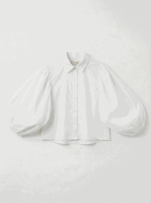 Chemisier avec manches bouffantes - Blanc