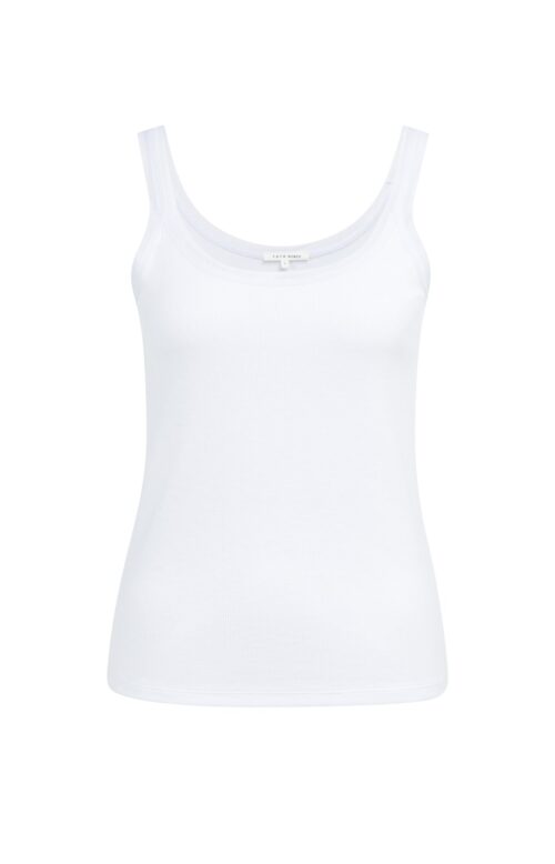 Débardeur avec finition en maille filet - YAYA - blanc