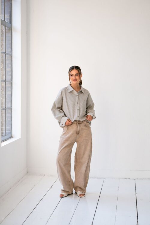 Home 1 Jeans barrel - Coupe ballon - Beige