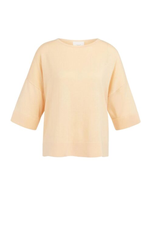 Home 10 T-shirt en maille fine oversize à manches courtes - YAYA - abricot