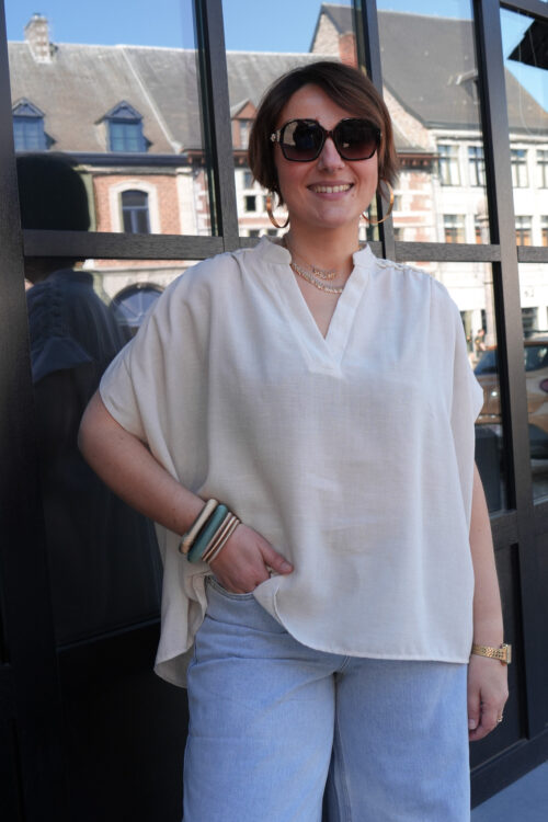 blouse a manches courtes detail tresse ecru 01