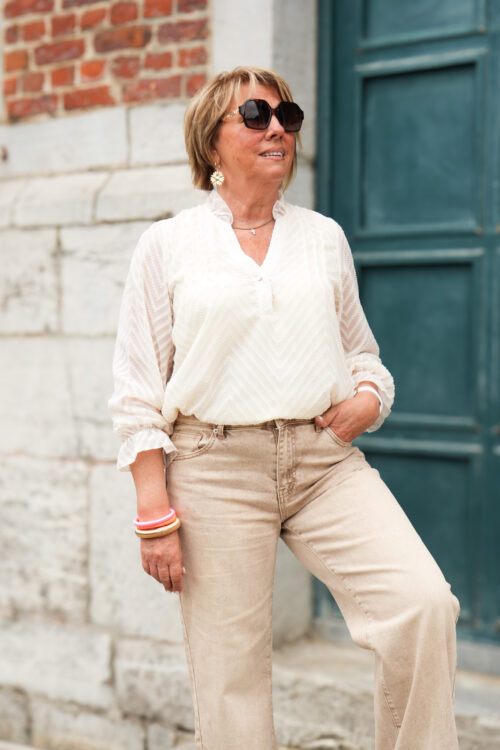 Blouse chemise - Beige