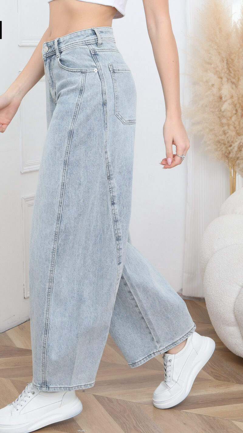 jeans ballon mid rise double couture clara bleu clair 01