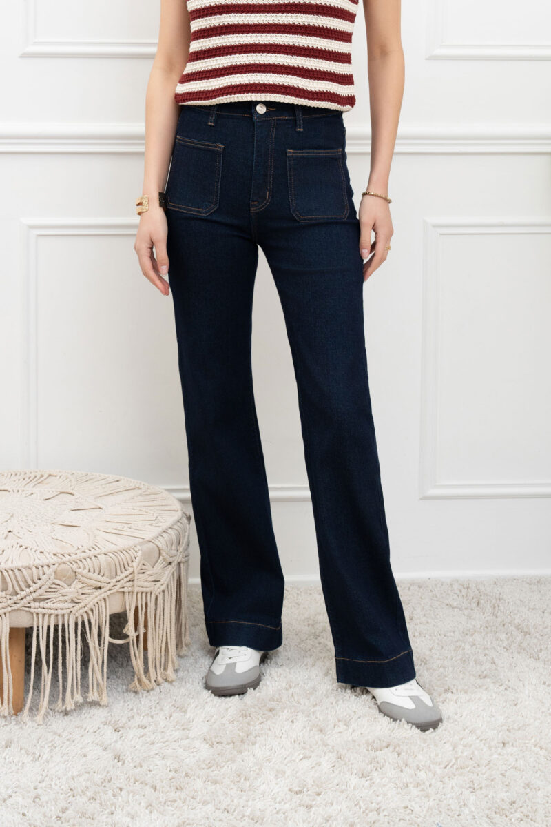 jeans droit avec poches appliquees loris bleu brut 01