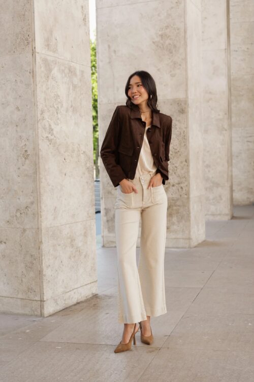 jeans flare court elenette taupe 01