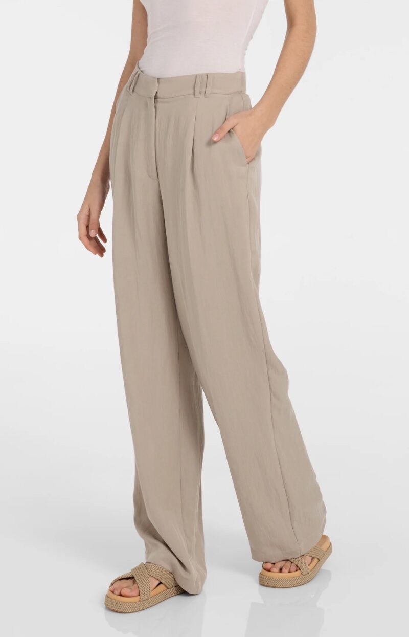 pantalon large a pinces l32 yaya taupe 07