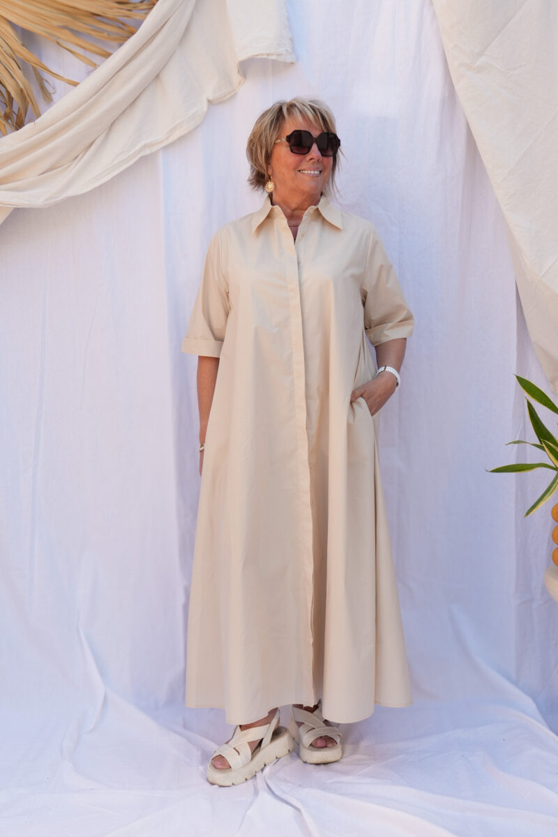 robe mi longue en coton glace beige 04