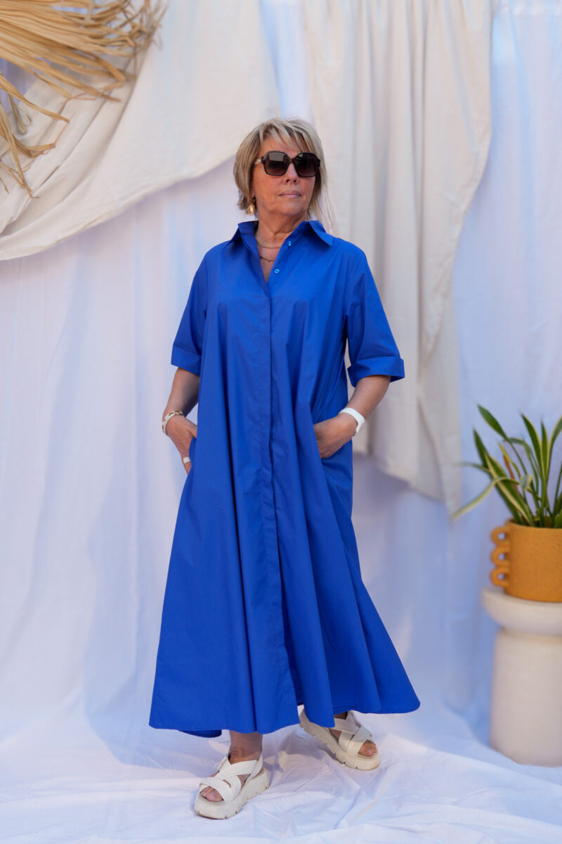 robe mi longue en coton glace bleu royal 04