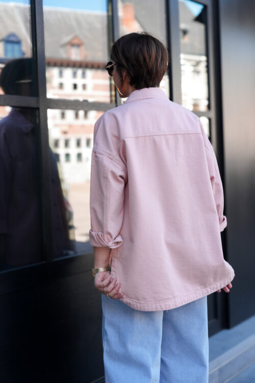 Home 23 Surchemise en jeans oversized - Max - Bois de rose