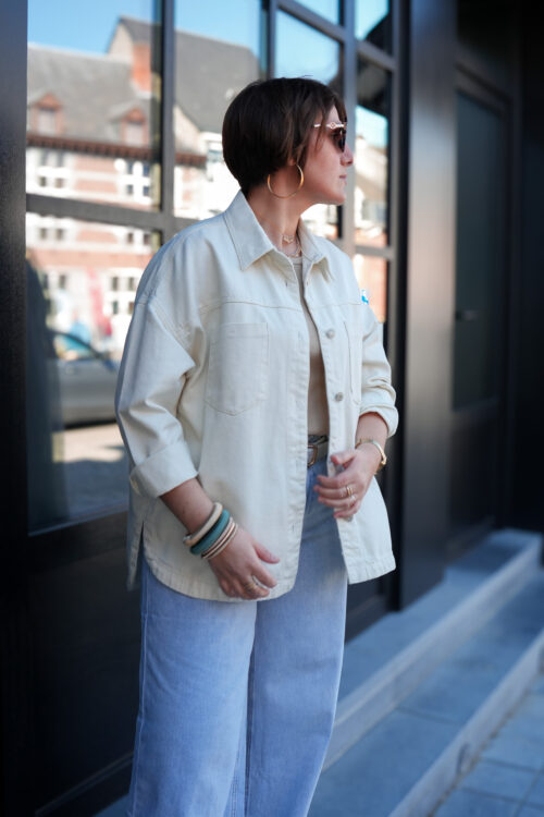 surchemise en jeans oversized max creme 05
