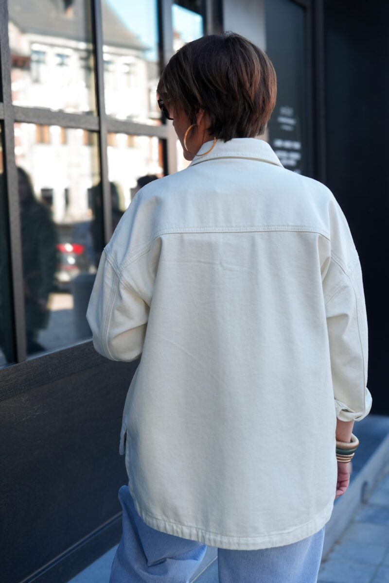 surchemise en jeans oversized max creme 08