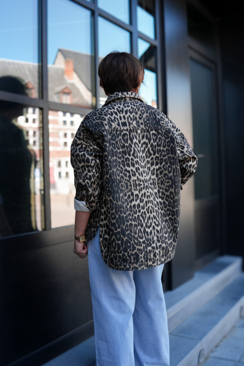 surchemise en jeans oversized max leopard camel 07
