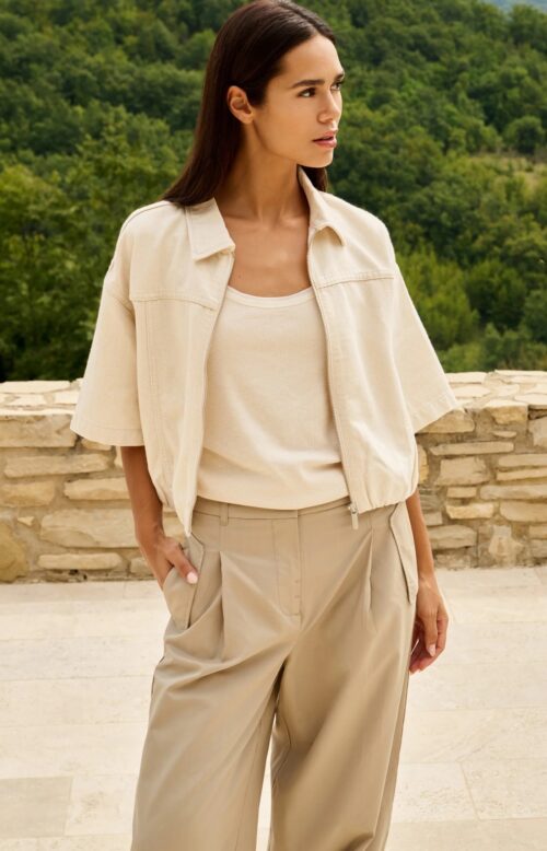 Home 8 Veste ample aspect jeans - YAYA - crême