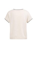 Haut en maille à manches courtes retroussées - YAYA - Cloud Creme White Melange (8)