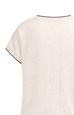 Haut en maille à manches courtes retroussées - YAYA - Cloud Creme White Melange (9)