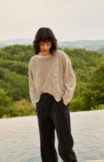 Pull Ã  rayures, en maille, finition lÃ©gÃ¨rement transparente - YAYA - Creme Beige Dessin