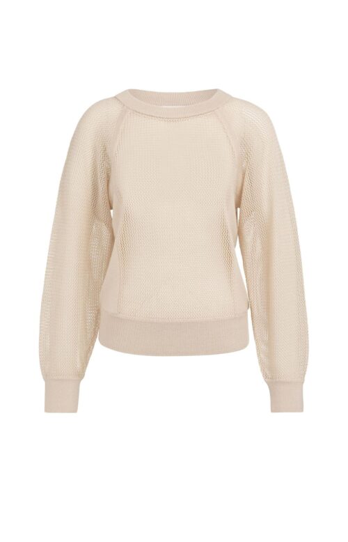 Pull en maille filer, manches raglan - YAYA - Cloud Creme White (2)