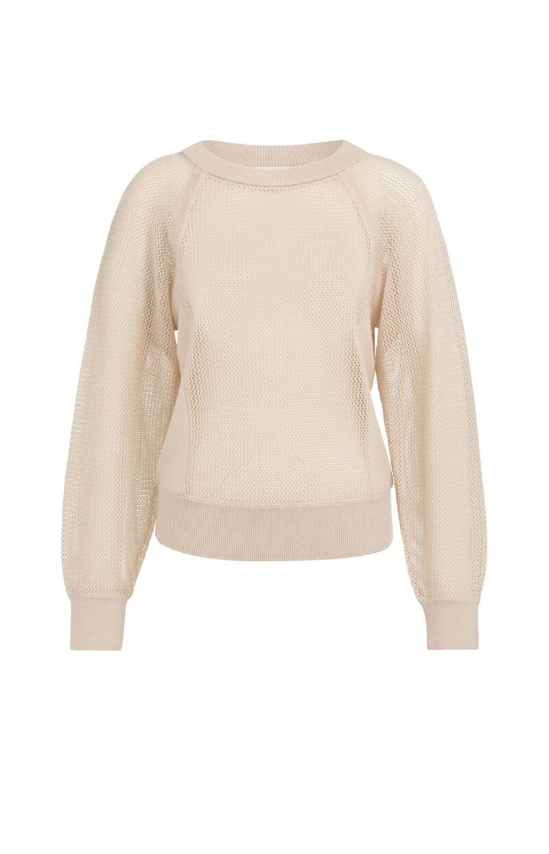 Pull en maille filer, manches raglan - YAYA - Cloud Creme White (2)