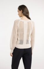 Pull en maille filer, manches raglan - YAYA - Cloud Creme White (4)