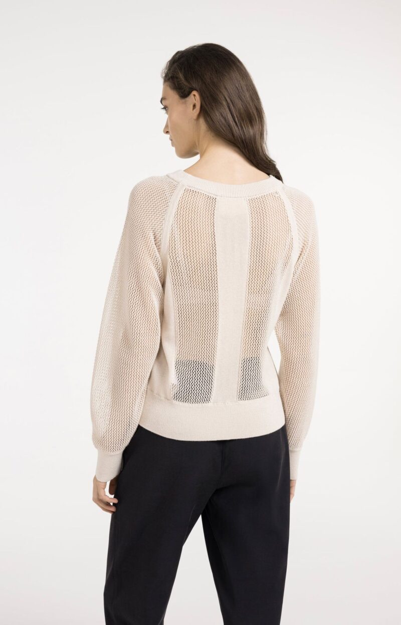 Pull en maille filer, manches raglan - YAYA - Cloud Creme White (4)
