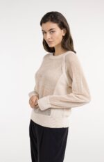 Pull en maille filer, manches raglan - YAYA - Cloud Creme White (5)