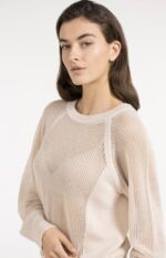 Pull en maille filer, manches raglan - YAYA - Cloud Creme White (6)