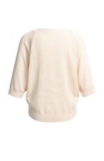 Cardigan manches chauve-souris courtes, fermeture à boutons - YAYA - Cloud Creme White Melange (2)