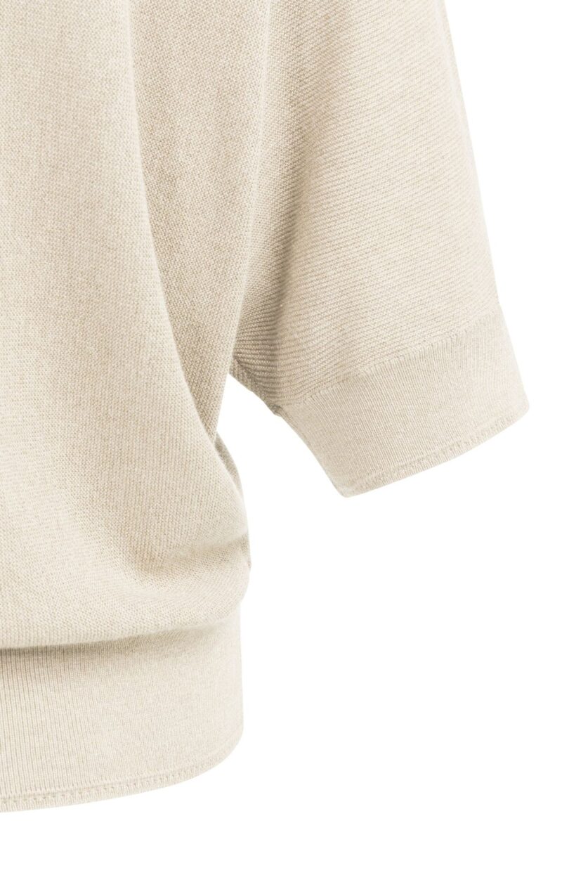 Cardigan manches chauve-souris courtes, fermeture à boutons - YAYA - Cloud Creme White Melange (4)
