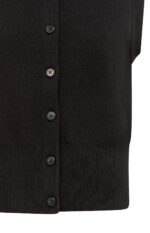 Cardigan sans manches en maille fine, fermeture à boutons - YAYA - Black (10)