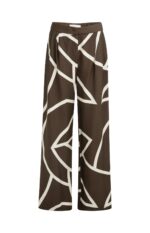 Pantalon imprimé, coupe large - YAYA - Chocolate Martini Brown Dessin (2)