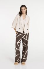 Pantalon imprimé, coupe large - YAYA - Chocolate Martini Brown Dessin (9)