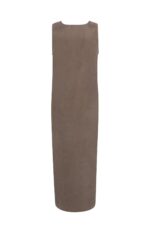 Robe col V, effet froissé - YAYA - Washed Brown (7)