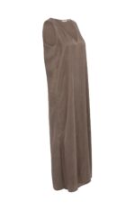 Robe col V, effet froissé - YAYA - Washed Brown (8)