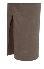 Robe col V, effet froissé - YAYA - Washed Brown (9)